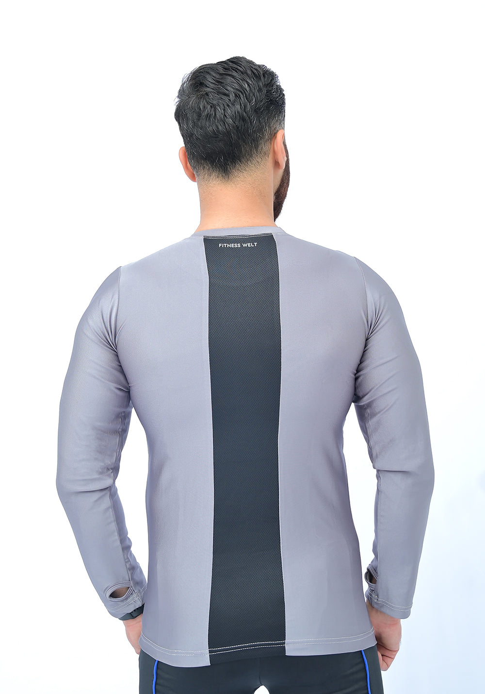 Full Sleeves Compression Tee  Silver Grey