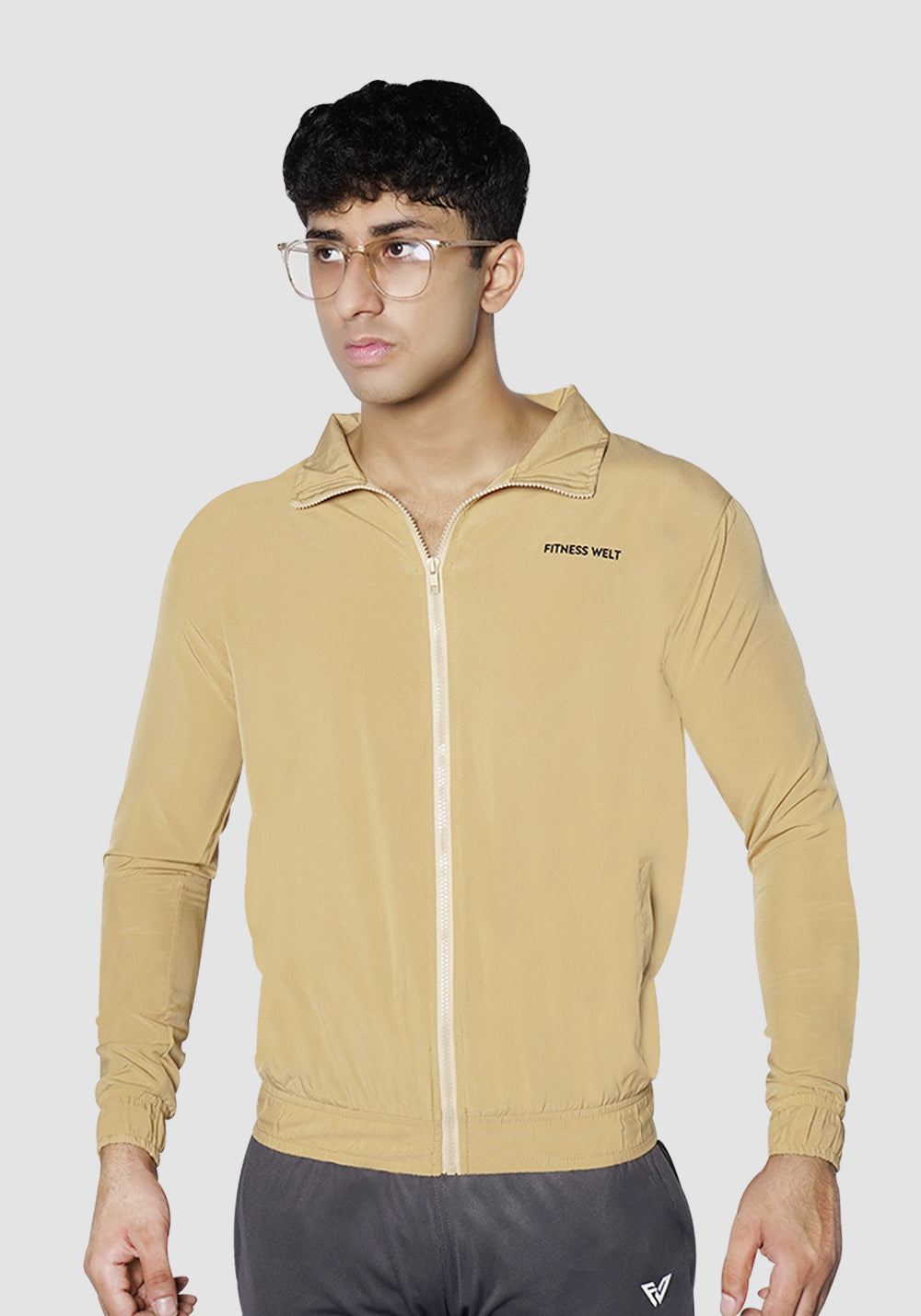 Beige Wind Breaker Jacket