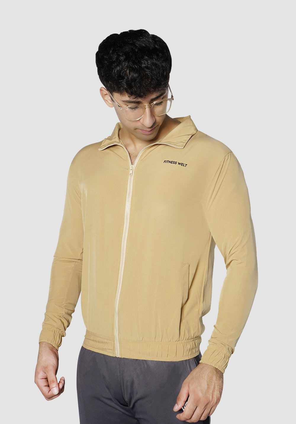 Beige Wind Breaker Jacket