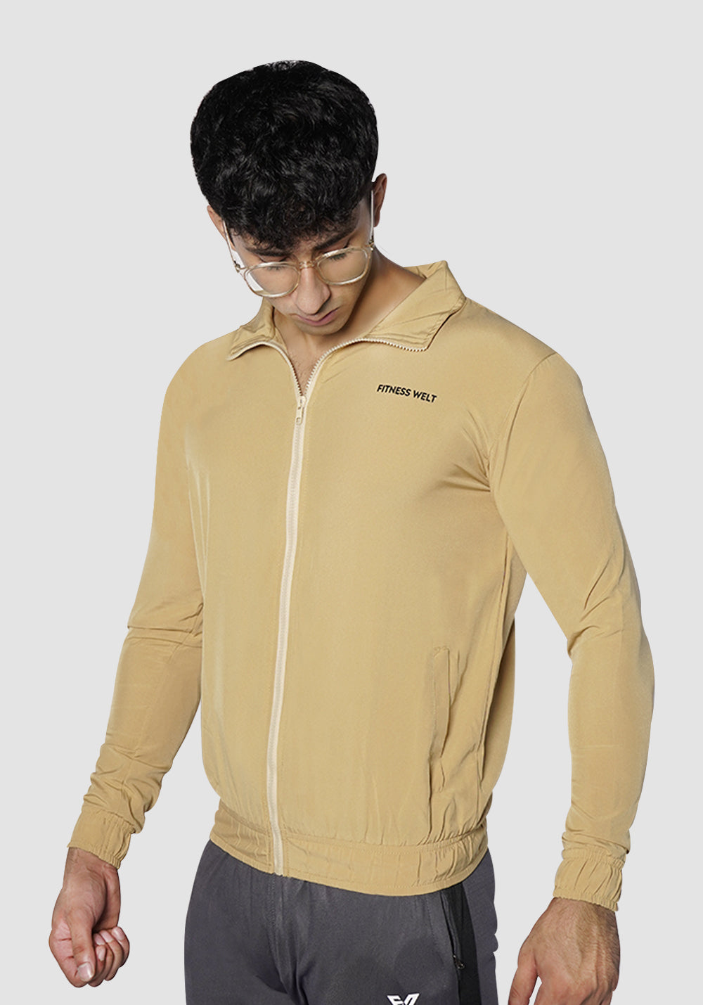 Beige Wind Breaker Jacket