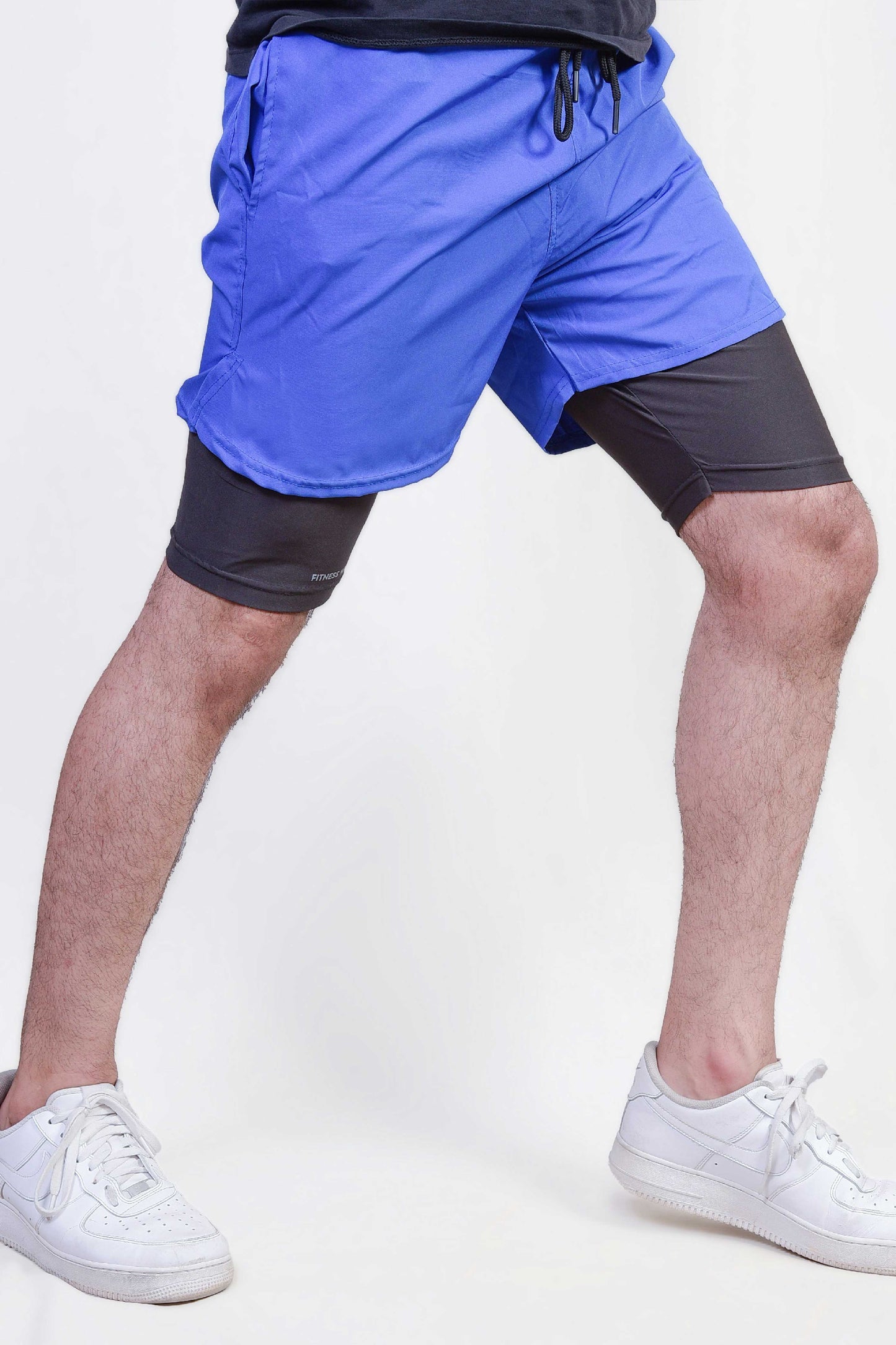 Fitness Welt Athletic Compression Shorts Blue